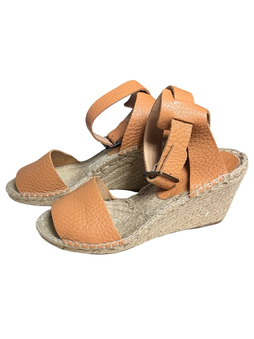 J.Crew Leather Strap Wedge Espadrille Sandals. Size 8